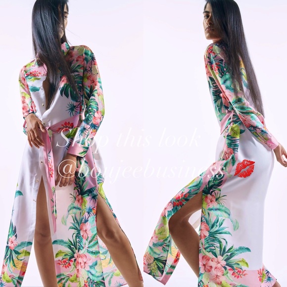 ZARA Tropical Print Shirt Dress - Picture 2 of 4